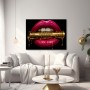 Golden Dollar Lips – Luxus Wandbild als Acrylglasbild