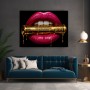 Golden Dollar Lips – Luxus Wandbild als Acrylglasbild