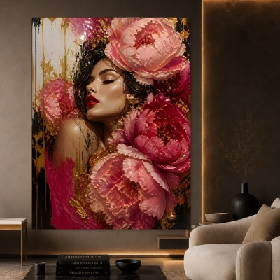 Blüten der Eleganz – Luxus Wandbild als Gallery Leinwand