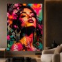 Neonblüten Porträt – Modernes Wandbild als Poster