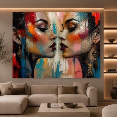 Intensive Begegnung Wandbild als Acrylglasbild