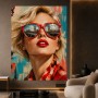 London Glamour Portrait – Wandbild Poster mit roter Sonnenbrille