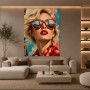 London Glamour Portrait – Wandbild Poster mit roter Sonnenbrille