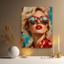 London Glamour Portrait – Wandbild Poster mit roter Sonnenbrille