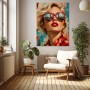 London Glamour Portrait – Wandbild Poster mit roter Sonnenbrille