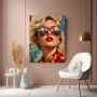 London Glamour Portrait – Wandbild Poster mit roter Sonnenbrille