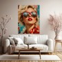London Glamour Portrait – Wandbild Poster mit roter Sonnenbrille