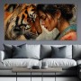 Innige Stärke – Wandbild als Acrylbild mit Tiger und Frau