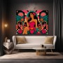Pop-Art Diva mit Rosen – Modernes Wandbild auf Gallery Leinwand