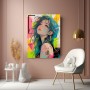 Neon Manga Porträt Wandbild als Poster