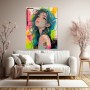 Neon Manga Porträt Wandbild als Poster