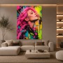 Neon Muse – Pop Art Wandbild auf Gallery Leinwand