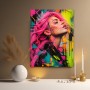 Neon Muse – Pop Art Wandbild auf Gallery Leinwand