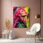Neon Muse – Pop Art Wandbild auf Gallery Leinwand