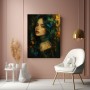 Mystische Schmetterlings-Muse als Acrylbild Wandbild in Petrol und Gold