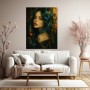 Mystische Schmetterlings-Muse als Acrylbild Wandbild in Petrol und Gold