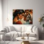 Tigerflüstern – Wandbild und Acrylglasbild mit Frau und Raubkatze