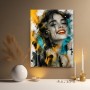 Lebendiges Pop-Art-Porträt in Türkis und Orange – Wandbild Poster