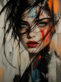 Intensiver Blick – Modernes Wandbild auf Gallery Leinwand
