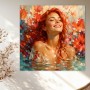 Blütenbad in Rot – Wandbild als Gallery Leinwand