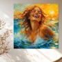 Sonnenfreude am Meer – Wandbild auf Gallery Leinwand