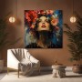 Florale Muse - Leinwandbild und Acrylbild mit expressivem Porträt