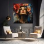 Florale Muse - Leinwandbild und Acrylbild mit expressivem Porträt
