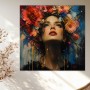 Florale Muse - Leinwandbild und Acrylbild mit expressivem Porträt