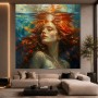 Unterwasser-Porträt in Gold und Türkis – Leinwandbild & Fine Art Print