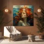 Unterwasser-Porträt in Gold und Türkis – Leinwandbild & Fine Art Print