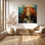 Unterwasser-Porträt in Gold und Türkis – Leinwandbild & Fine Art Print