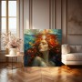 Unterwasser-Porträt in Gold und Türkis – Leinwandbild & Fine Art Print