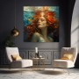 Unterwasser-Porträt in Gold und Türkis – Leinwandbild & Fine Art Print