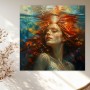 Unterwasser-Porträt in Gold und Türkis – Leinwandbild & Fine Art Print