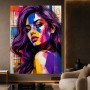 Violettes Pop-Art Porträt – Wandbild Poster in leuchtenden Farben