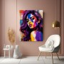 Violettes Pop-Art Porträt – Wandbild Poster in leuchtenden Farben