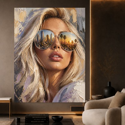 Sonnenbrillen-Glamour – Modernes Wandbild als Gallery Leinwand