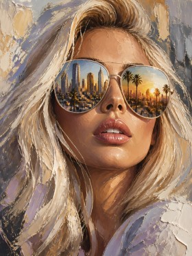 Sonnenbrillen-Glamour – Modernes Wandbild als Gallery Leinwand