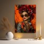 Exotische Diva mit Blumenkrone – Gallery Leinwand & Poster