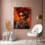 Exotische Diva mit Blumenkrone – Gallery Leinwand & Poster