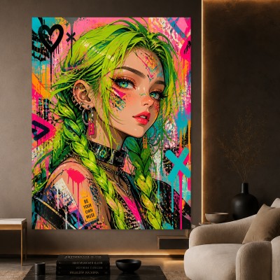 Neon Muse – Modernes Wandbild als Gallery Leinwand