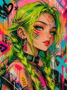 Neon Muse – Modernes Wandbild als Gallery Leinwand