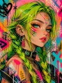 Neon Muse – Modernes Wandbild als Gallery Leinwand