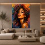 Expressives Porträt Wandbild – Farbenstarkes Poster mit moderner Frauenfigur