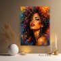 Expressives Porträt Wandbild – Farbenstarkes Poster mit moderner Frauenfigur