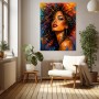 Expressives Porträt Wandbild – Farbenstarkes Poster mit moderner Frauenfigur