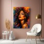 Expressives Porträt Wandbild – Farbenstarkes Poster mit moderner Frauenfigur