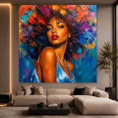 Farbenstarke Diva – Wandbild als Gallery Leinwand