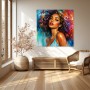 Farbenstarkes Porträt Wandbild als Poster – Glamour in Türkis und Orange