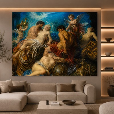 Barocke Meeresallegorie als Gallery Leinwand & Acrylbild